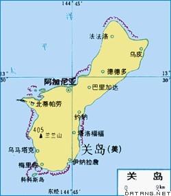 關(guān)島國土面積示意圖