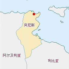 突尼斯國(guó)土面積示意圖