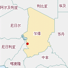乍得國(guó)土面積示意圖